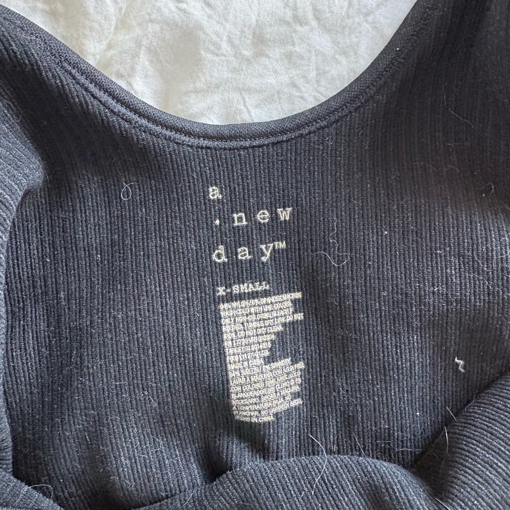 Black Ribbed Top - Picture 2 of 2
